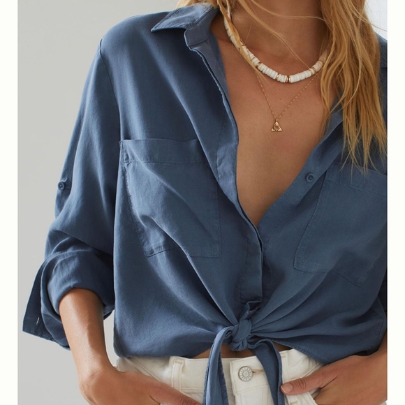 Cloth and Stone Tie Front Shirt - Picture 2 of 5